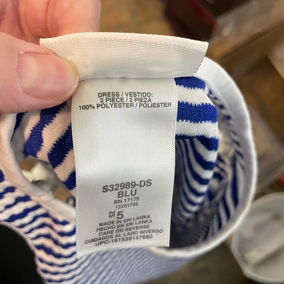 Bonnie Jean Blue and White Striped Kids‎ Dress size 5 - Picture 6 of 9